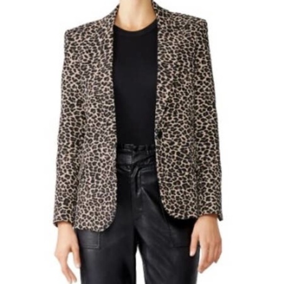 Zadig & Voltaire Victor Leopard Blazer Jacket One Button Size Small - Picture 4 of 14